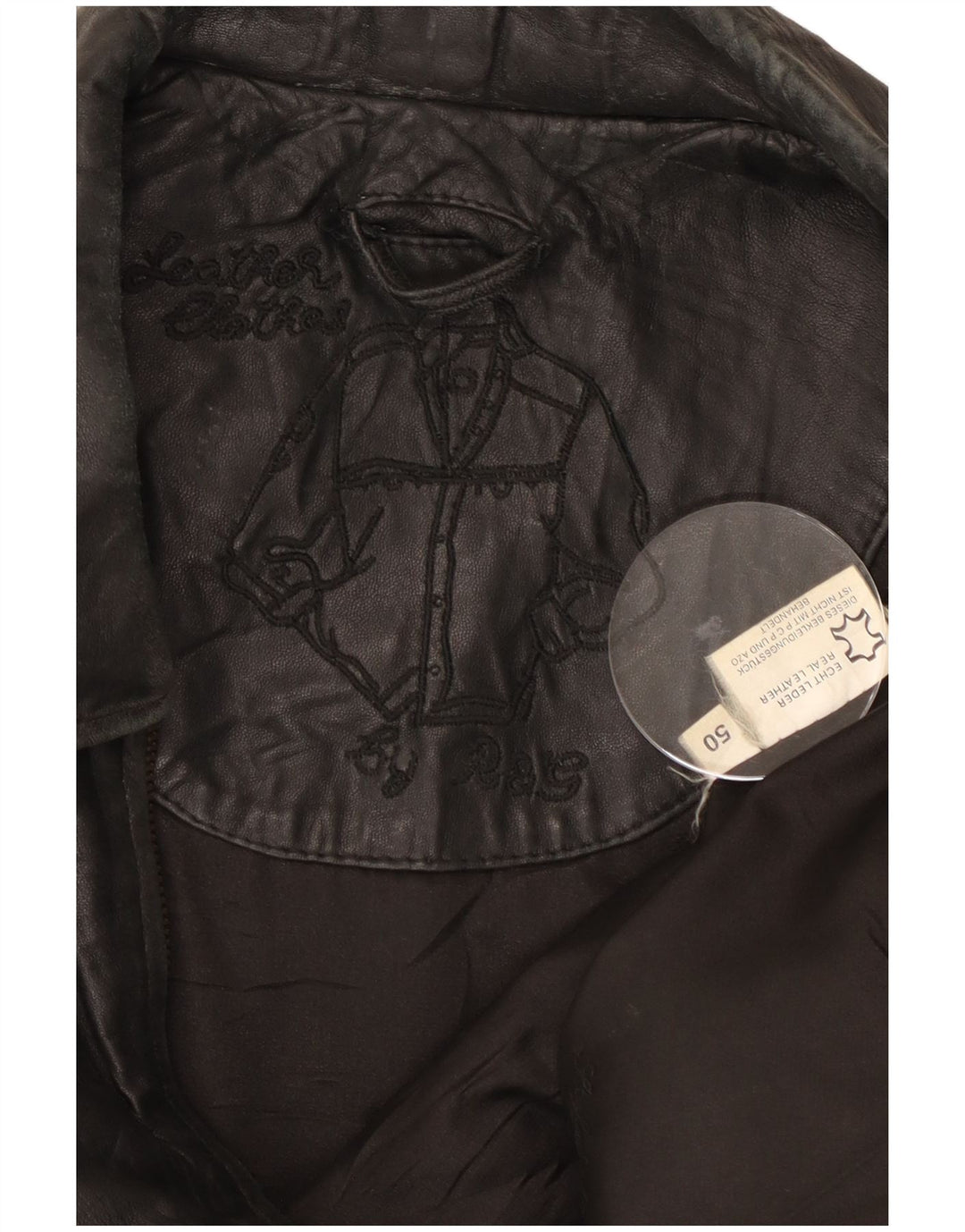 Vintage Herren Lederjacke IT 50 Großes schwarzes Leder