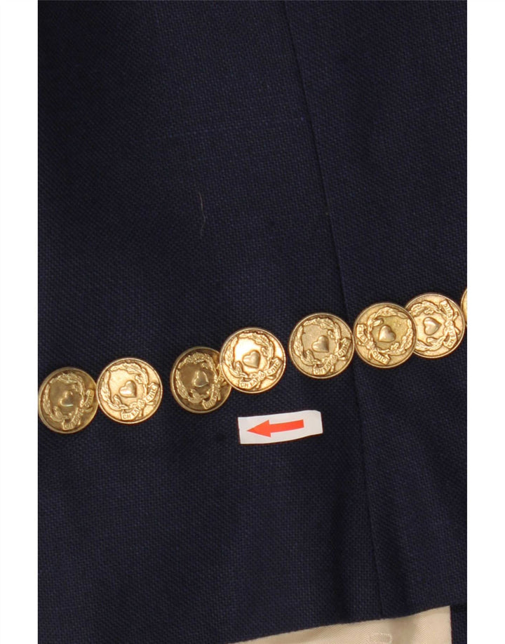Moschino Damen-Blazer mit 3 Knöpfen, kurzärmelig, Gr. 14, Marineblau