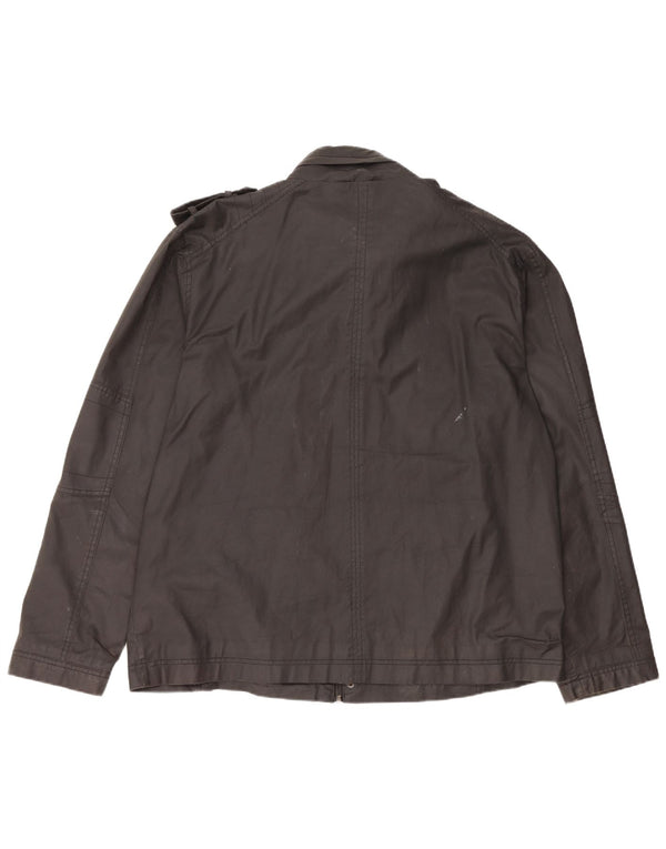 Vintage Herren Militärjacke UK 42 XL Schwarz Baumwolle