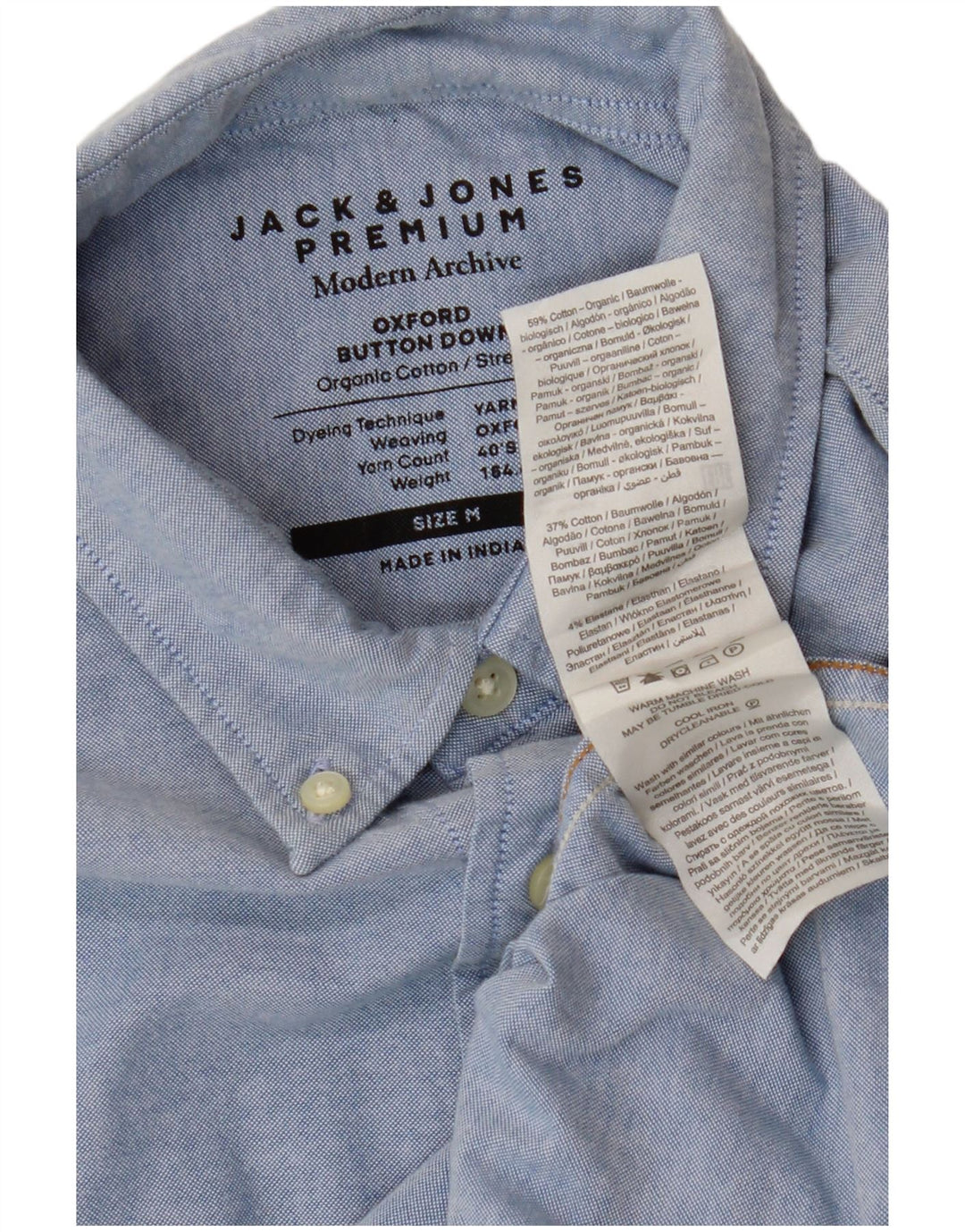 Jack & Jones Herrenhemd aus mittelblauer Baumwolle