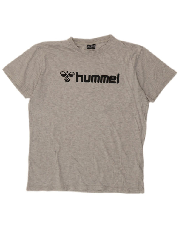 Hummel Herren-T-Shirt mit Grafik, groß, graue Baumwolle