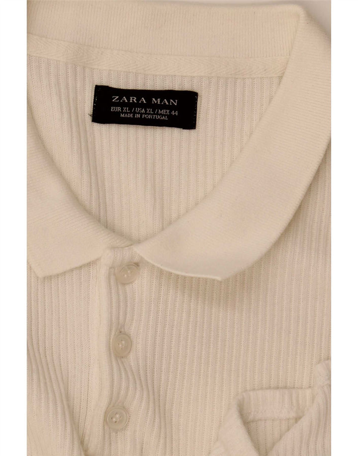 Zara Herren Poloshirt XL Weiß