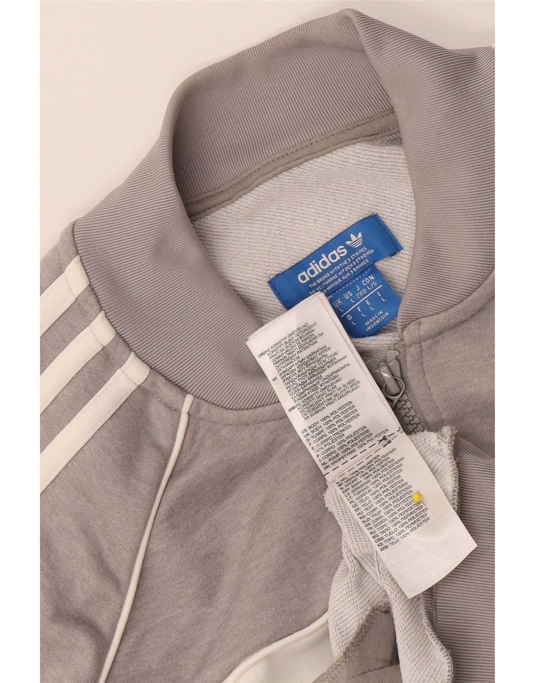 Adidas Herren-Trainingsanzug-Top-Jacke, großes graues Colourblock-Polyester