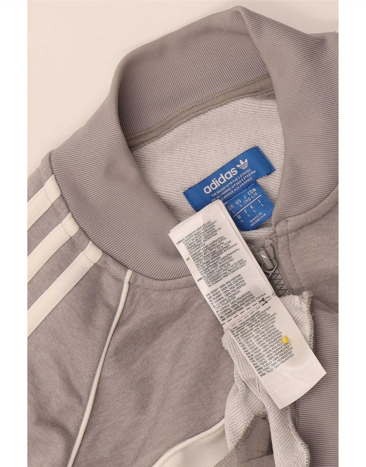 Adidas Herren-Trainingsanzug-Top-Jacke, großes graues Colourblock-Polyester
