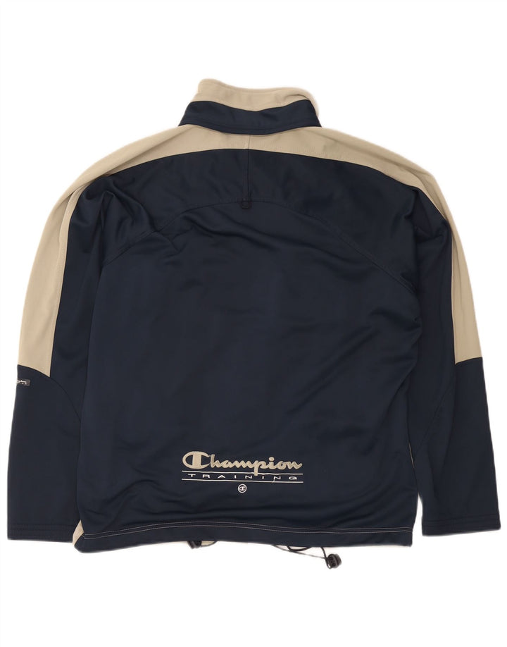Champion Herren-Trainingsanzugoberteil mit Grafik, mittleres Marineblau, Farbblock