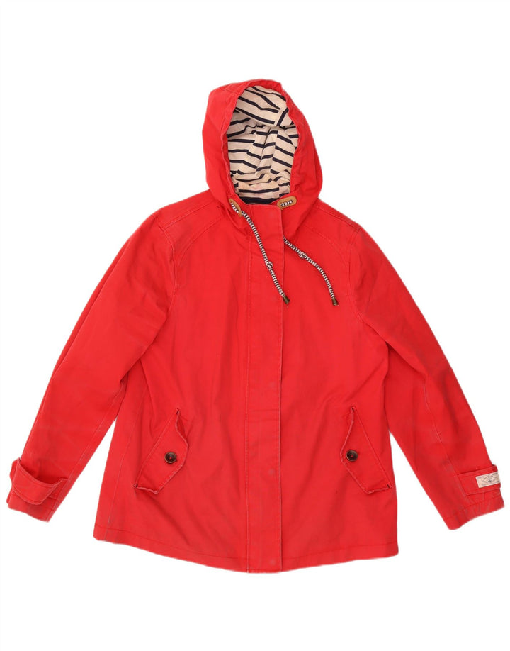 Joules Damen-Regenjacke mit Kapuze, UK 14, Größe L, Rot, Baumwolle