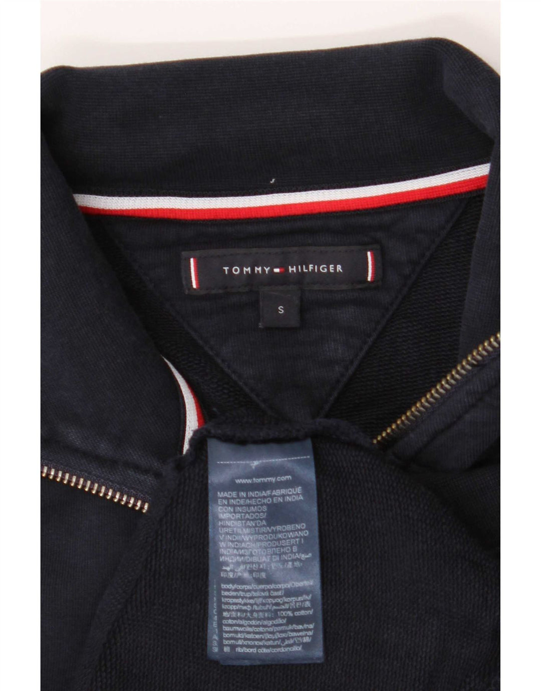 Tommy Hilfiger Herren-Trainingsanzug-Oberteil, Jacke, Größe S, marineblau, Baumwolle
