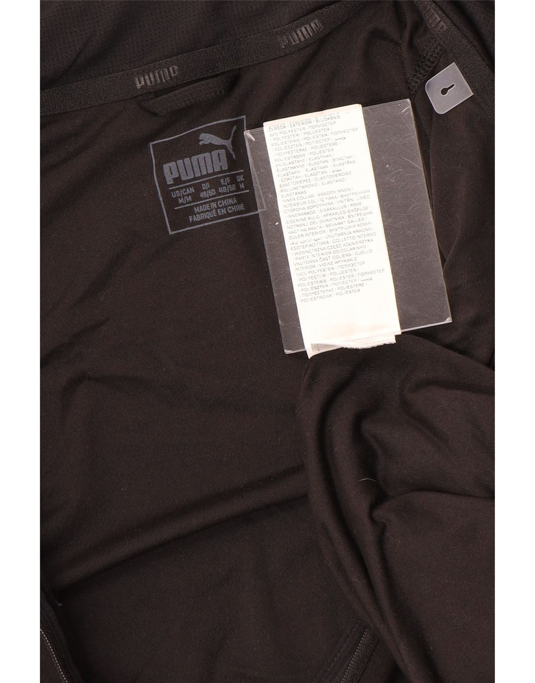 PUMA Herren-Pullover-Trainingsanzugoberteil mit Reißverschluss, Mittelschwarz, Farbblock