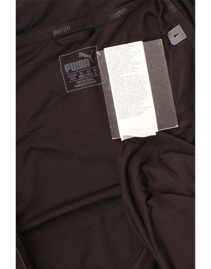 PUMA Herren-Pullover-Trainingsanzugoberteil mit Reißverschluss, Mittelschwarz, Farbblock