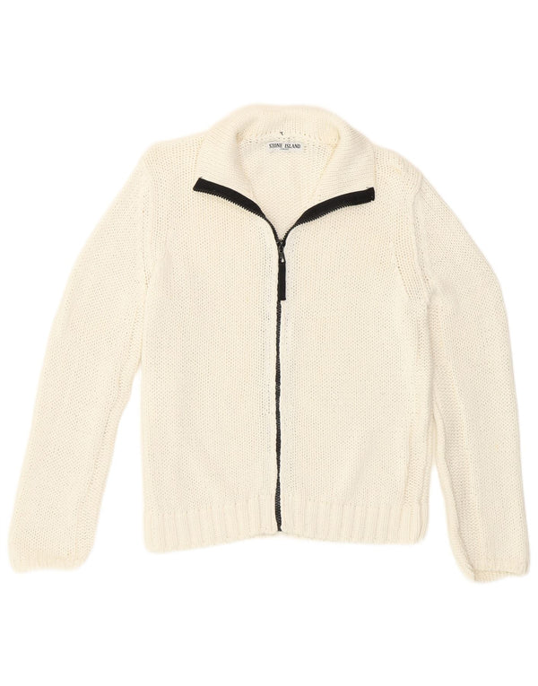 Strickjacke für Jungen von Stone Island, 9–10 Jahre, gebrochenes Weiß