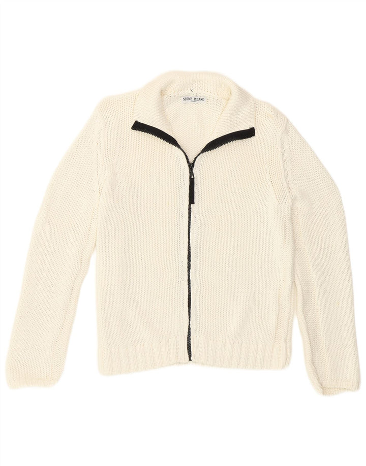 Strickjacke für Jungen von Stone Island, 9–10 Jahre, gebrochenes Weiß