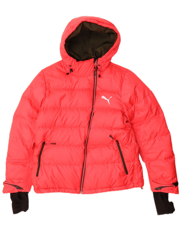 Puma Damen-Kapuzenjacke, gepolstert, UK 16, Größe L, Rot, Polyester