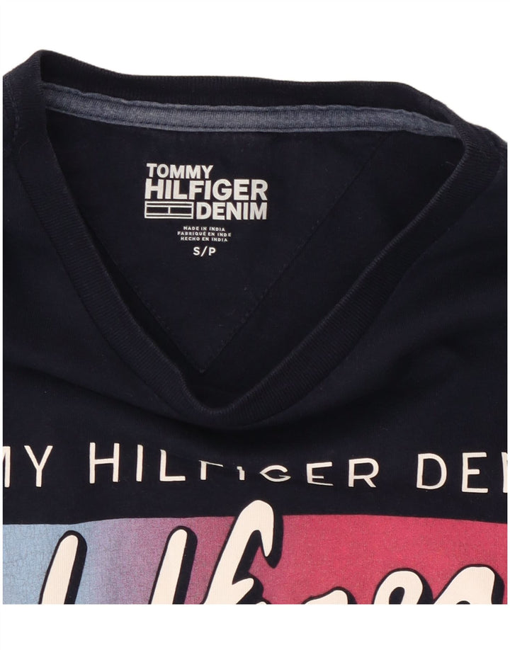 Tommy Hilfiger Herren-T-Shirt mit Grafik, Größe S, marineblau, Baumwolle
