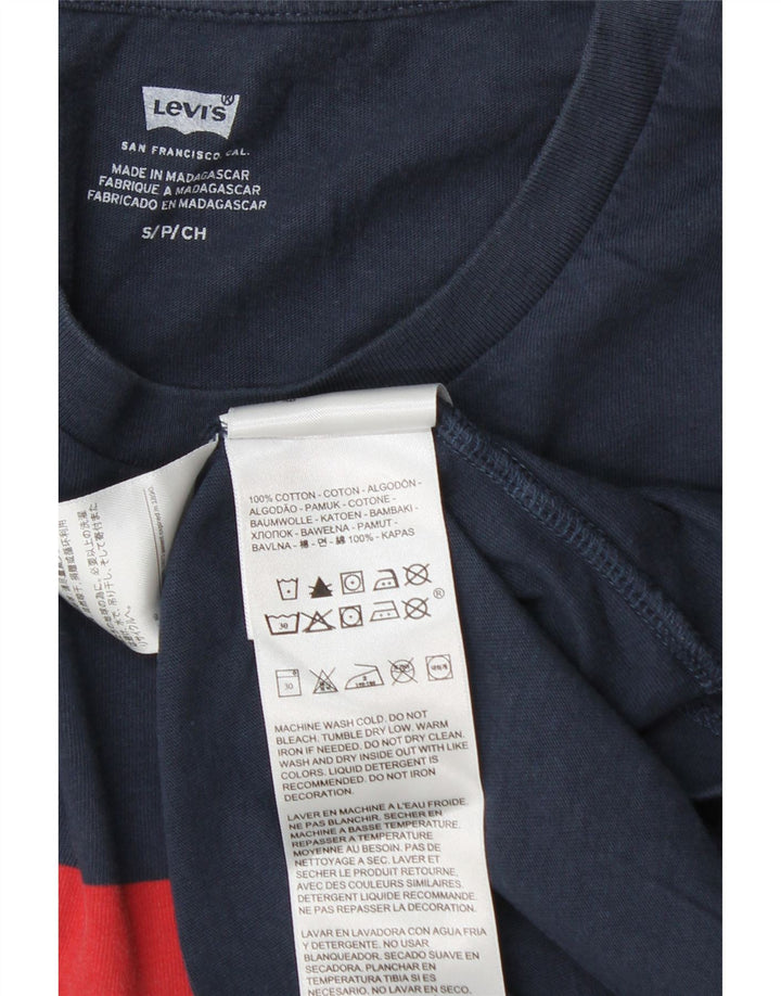 Levi's Herren-T-Shirt mit Grafik, Größe S, marineblaue Baumwolle