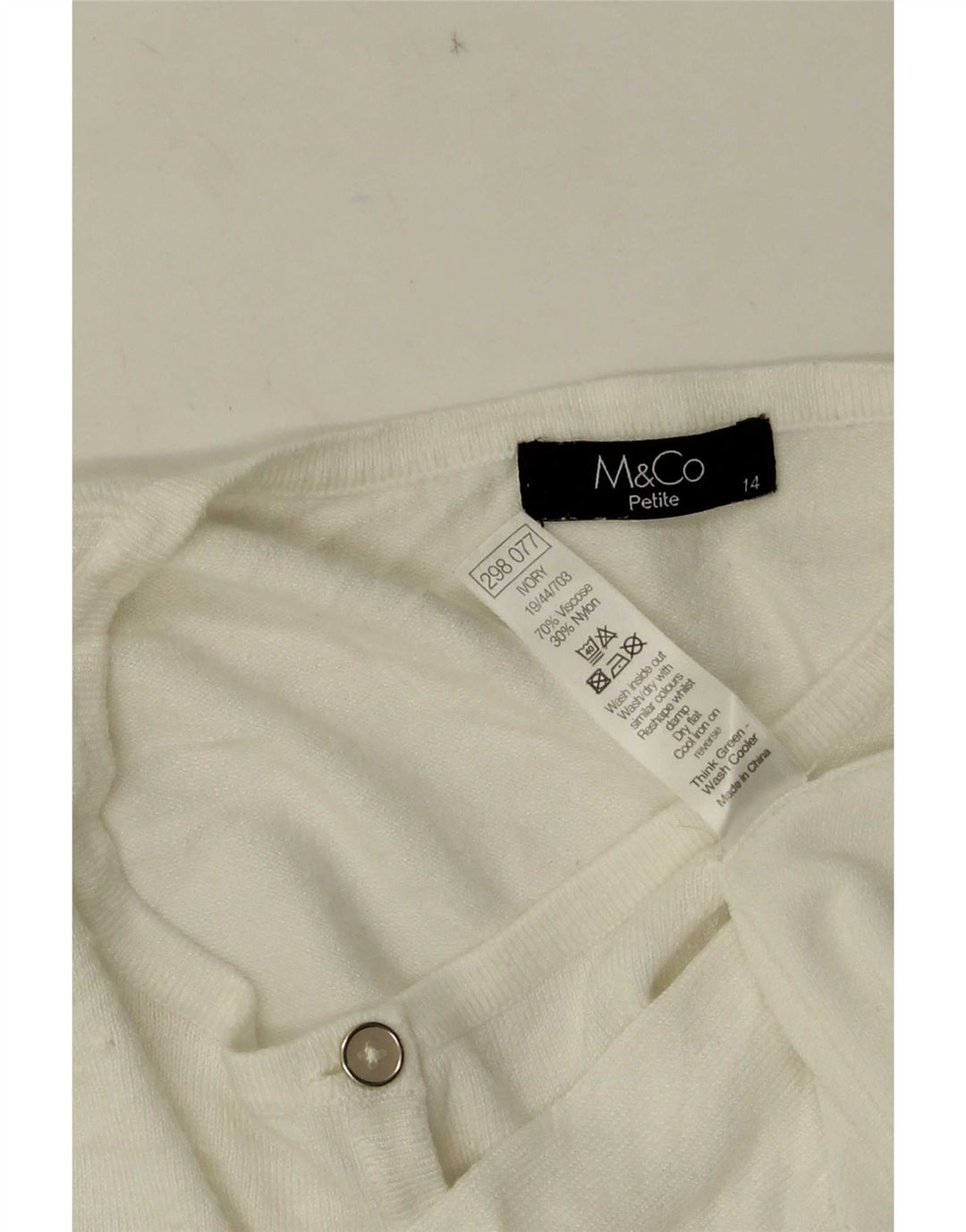 M&Co Womens Petite Bolero Pullover UK 14 Mittelweiße Viskose