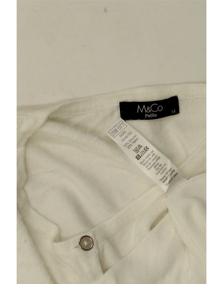 M&Co Womens Petite Bolero Pullover UK 14 Mittelweiße Viskose