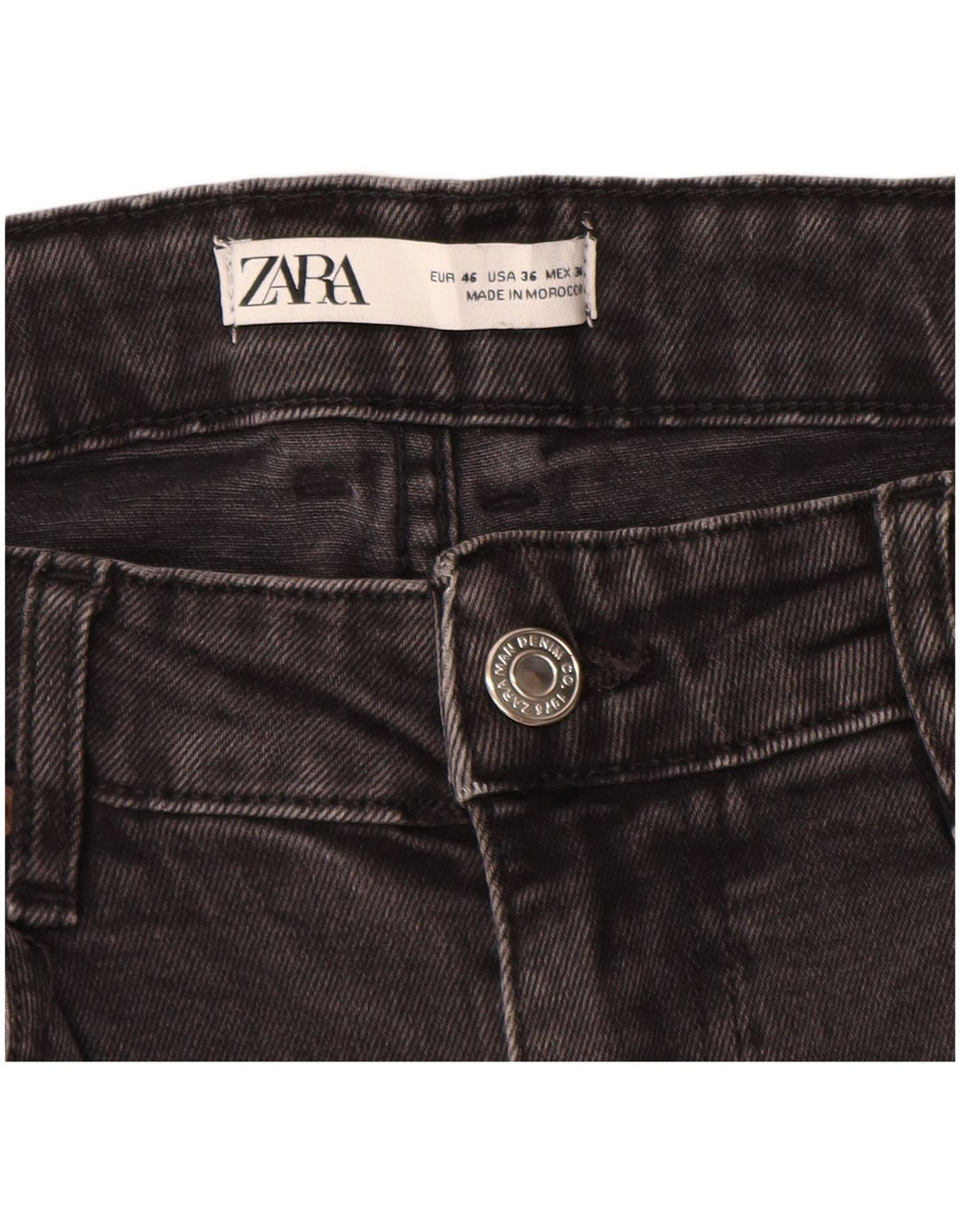 ZARA Herren Jeansshorts EU 46 XL W36 Graue Baumwolle