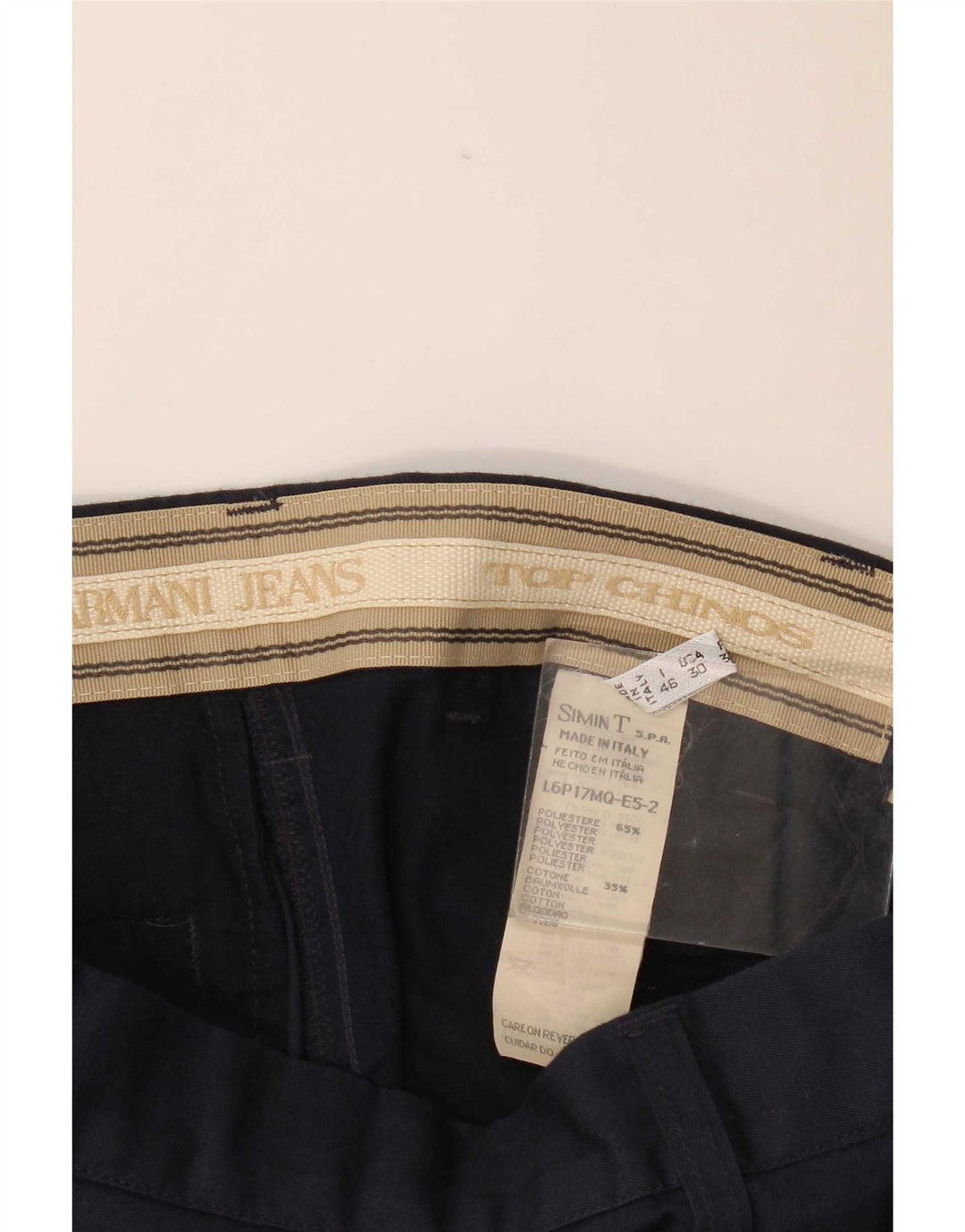 Gerade Chino-Hose für Herren von Armani, Größe 46, Größe S, W30, L30, Marineblau, Polyester