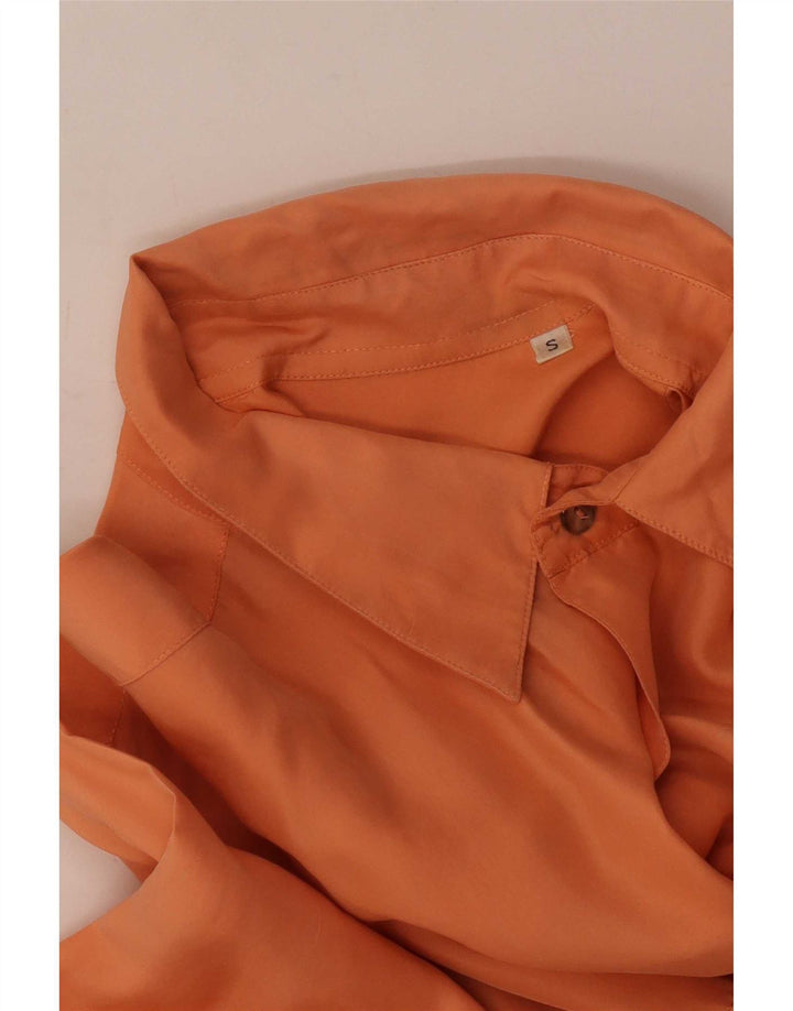 Vintage Herrenhemd Kleine Orange Seide