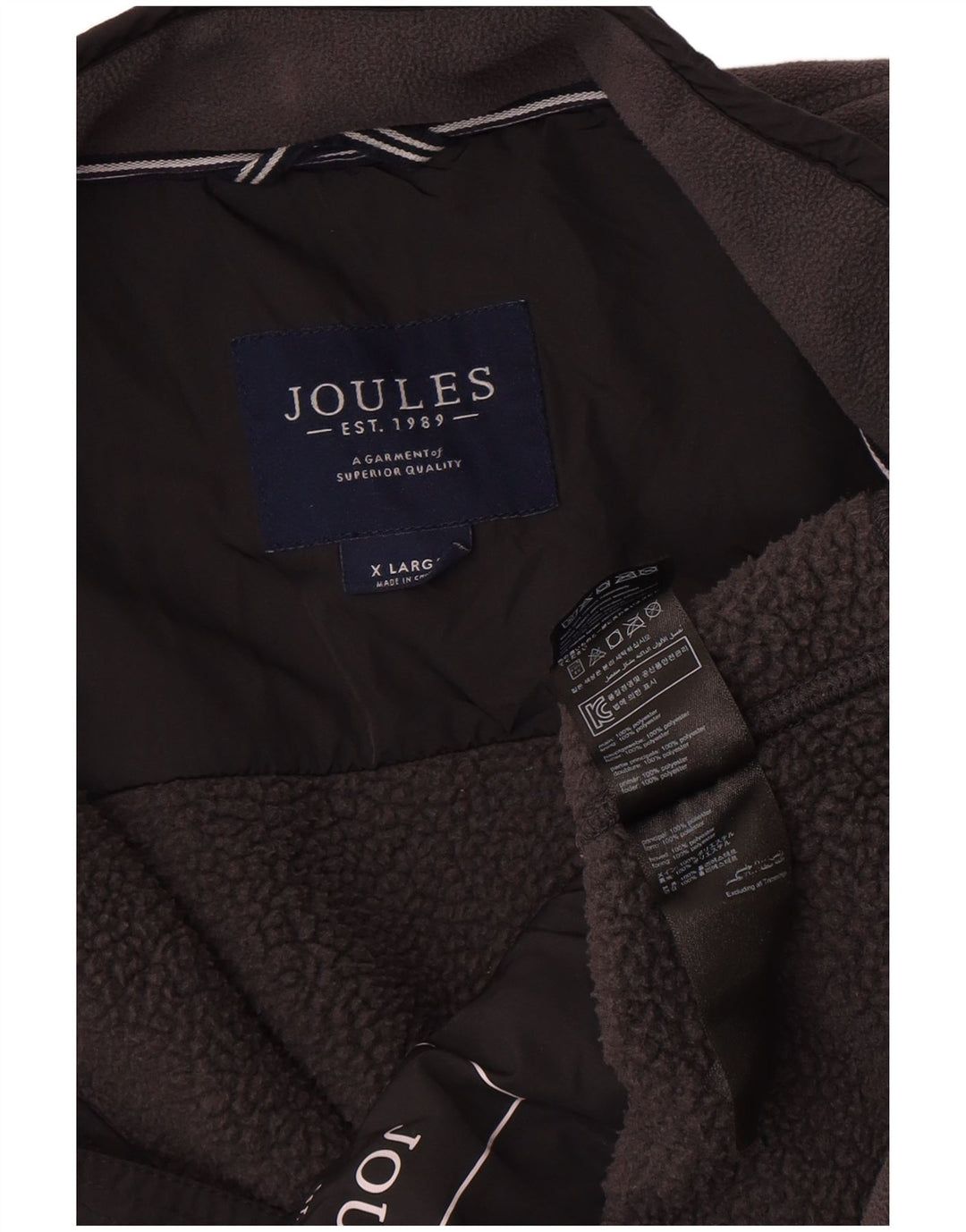Joules Herren Fleecejacke UK 42 XL Graues Colourblock-Polyester