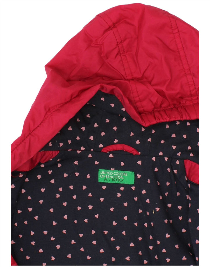 BENETTON Windjacke mit Kapuze für Mädchen, 3–4 Jahre, Rot