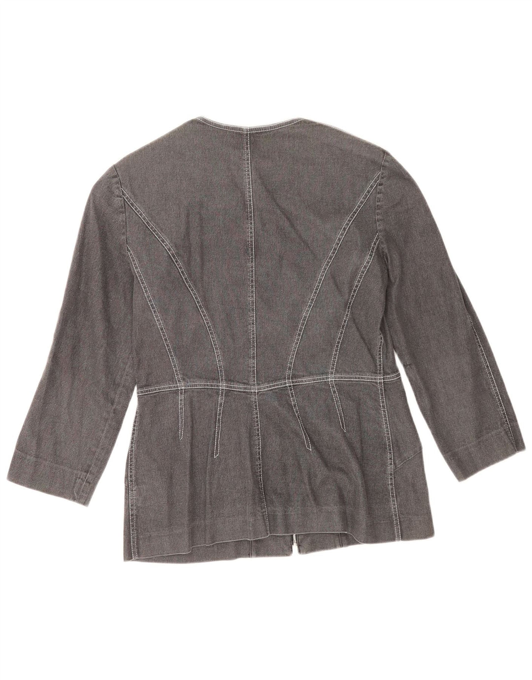 Alain Manoukian Damen Denim Blazer Jacke IT 44 Mittelgraue Baumwolle