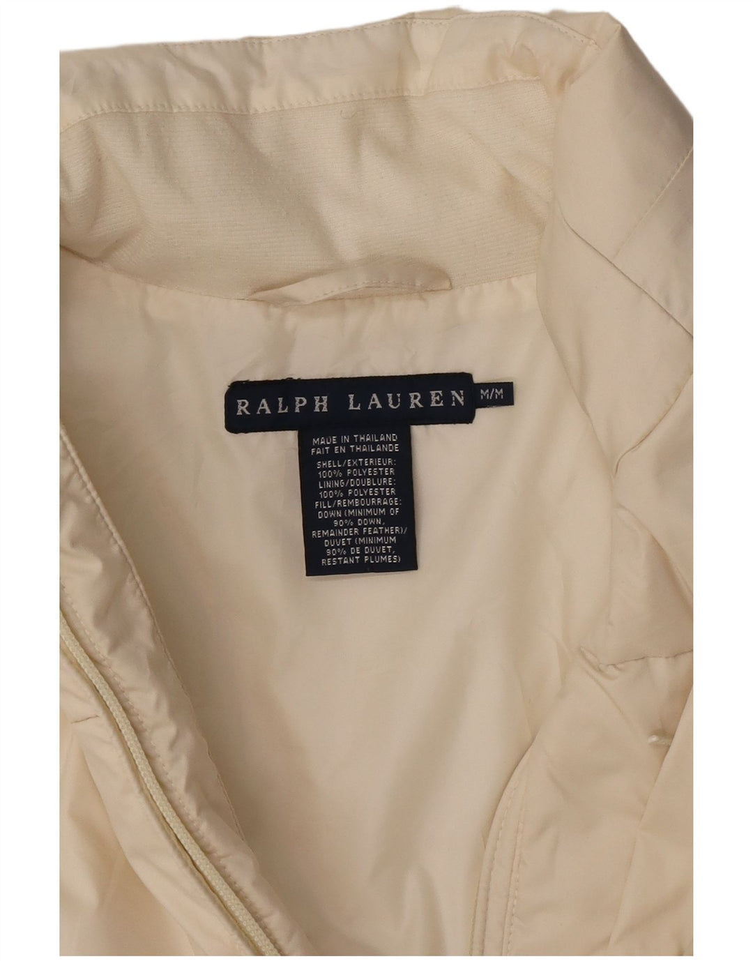 Ralph Lauren Damen Crop Wattierte Jacke UK 14 Medium Off White Polyester