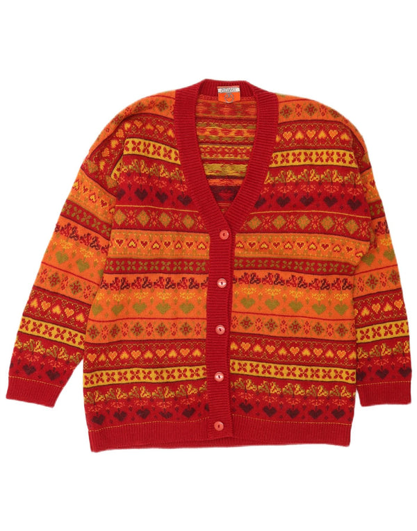 Stefanel Damen-Cardigan-Pullover UK 16 Large Mehrfarbig Fair Isle