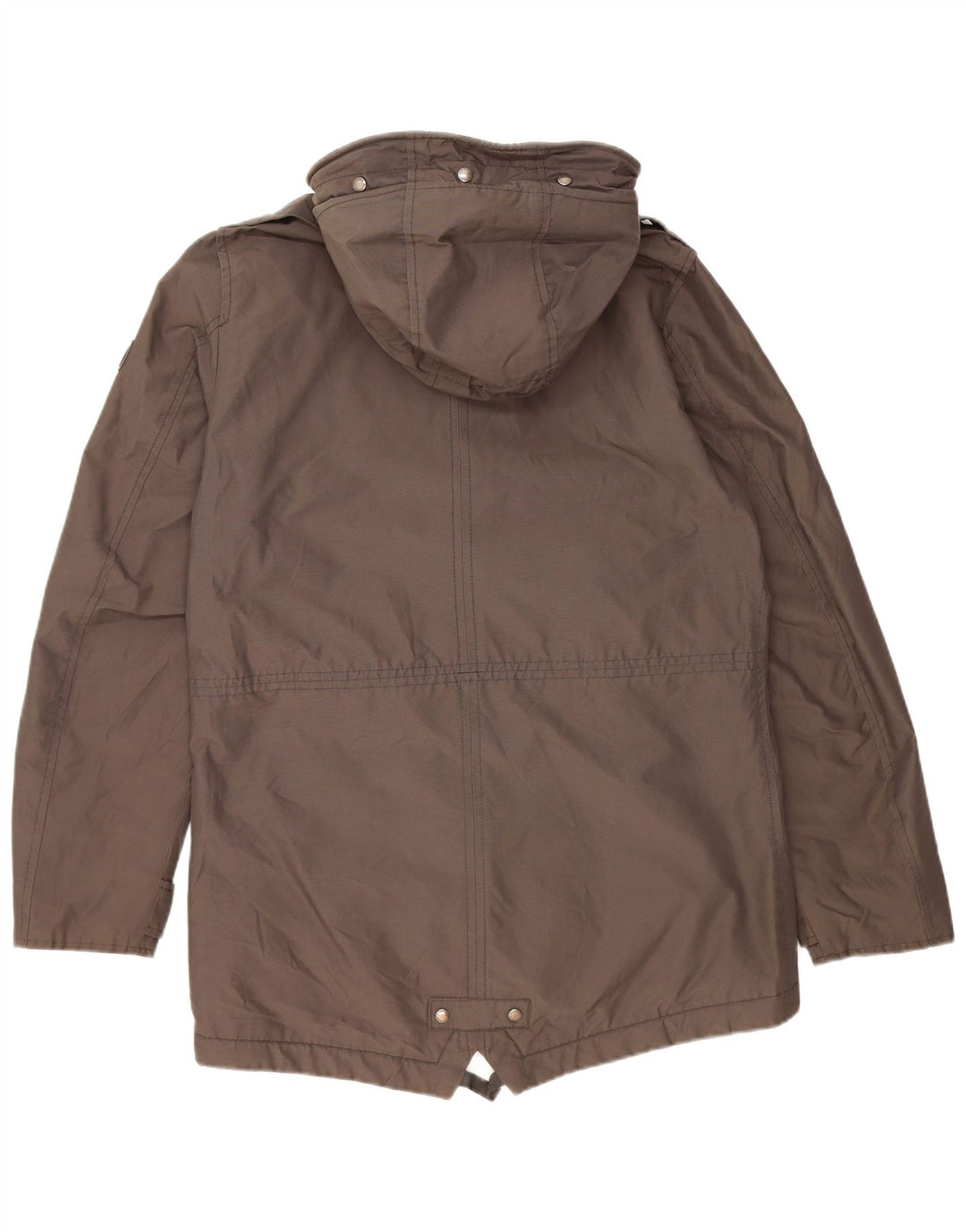 WOOLRICH Herren-Militär-Parka mit Kapuze, UK 38, mittelbraune Baumwolle
