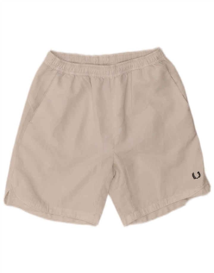 Fred Perry Herren-Sportshorts mit normaler Passform, mittelweißes Polyester