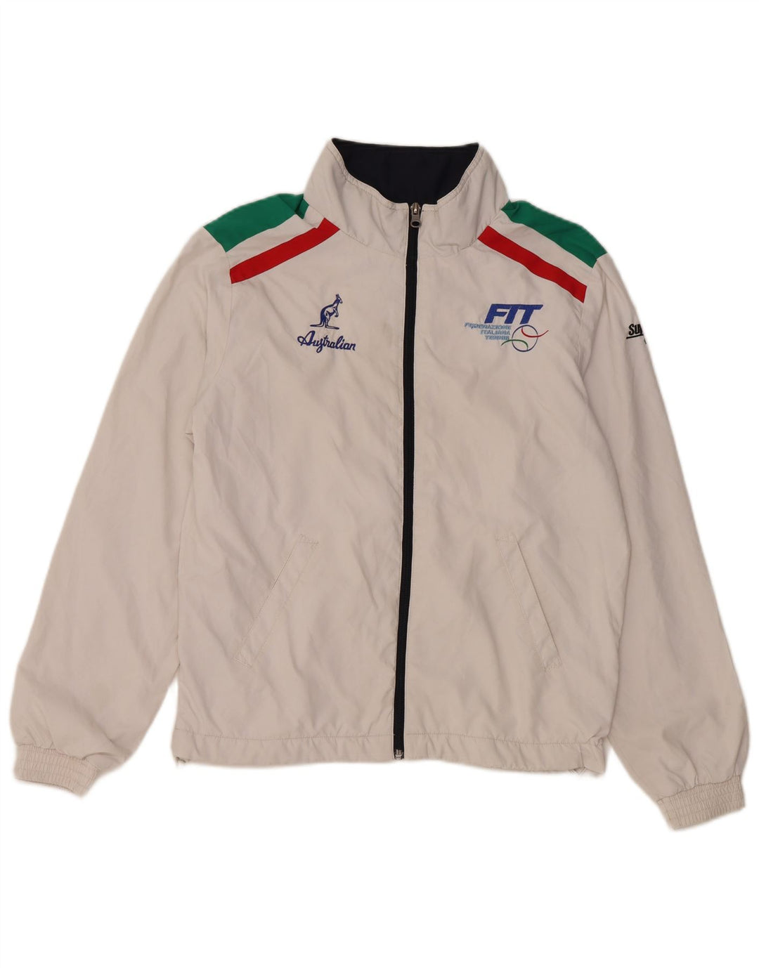 AUSTRALIAN L'ALPINA Herren Italia Trainingsanzug Top Jacke XS Weiß Farbblock