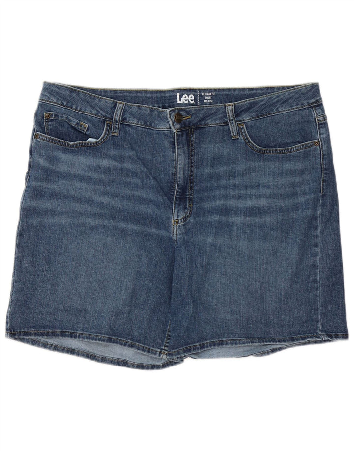 LEE Damen-Jeansshorts mit mittelhohem Bund und normaler Passform, US 20, 3XL, W40, blaue Baumwolle