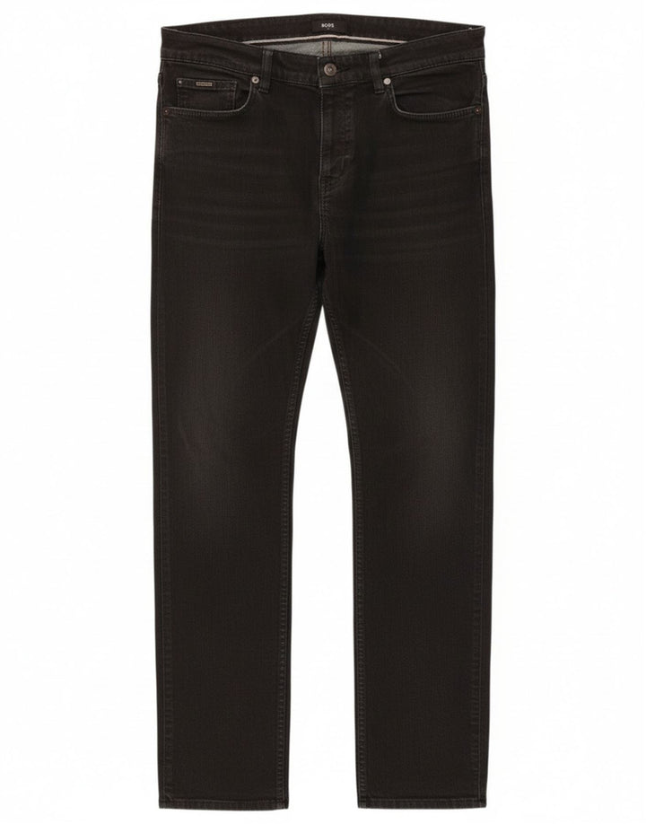 Hugo Boss Herren Slim Jeans W36 L32 Schwarze Baumwolle