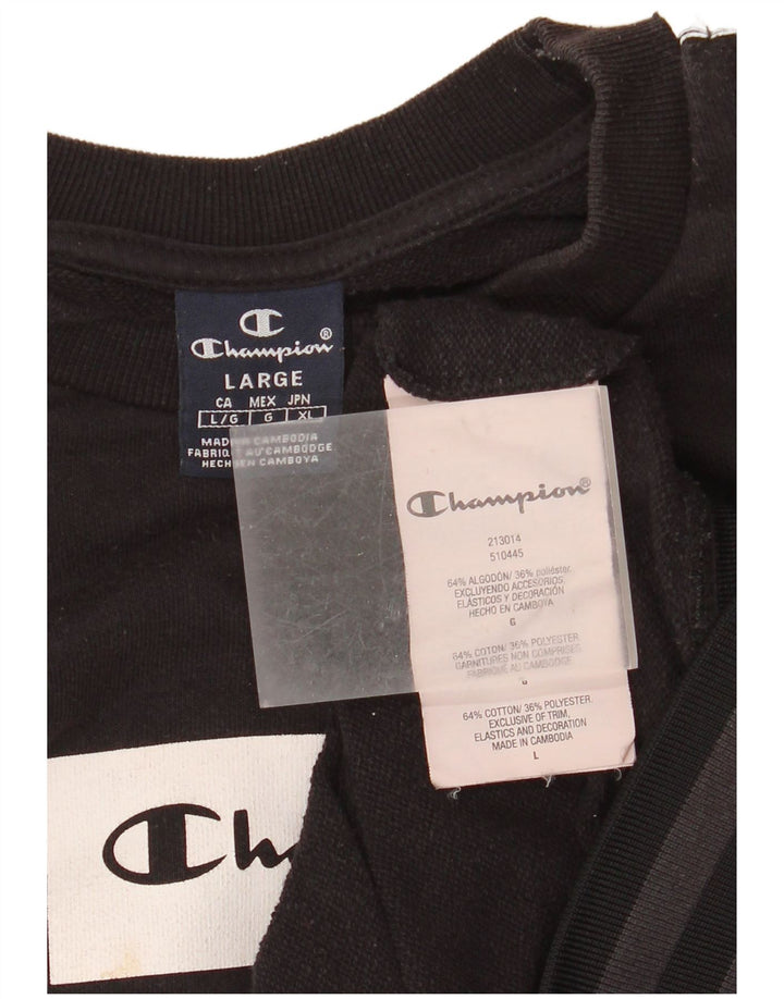 Champion Herren-Sweatshirt mit Grafik, groß, schwarze Farbblock-Baumwolle