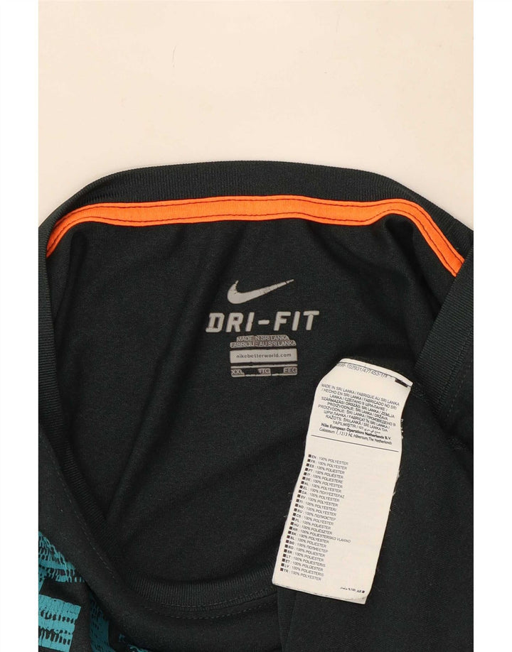 Nike Herren Grafik T-Shirt Top 2XL Grün Polyester