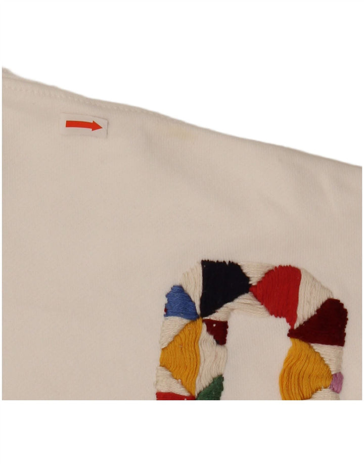 POLO RALPH LAUREN Damen Crop Sweatshirt Pullover UK 16 Large Weiß