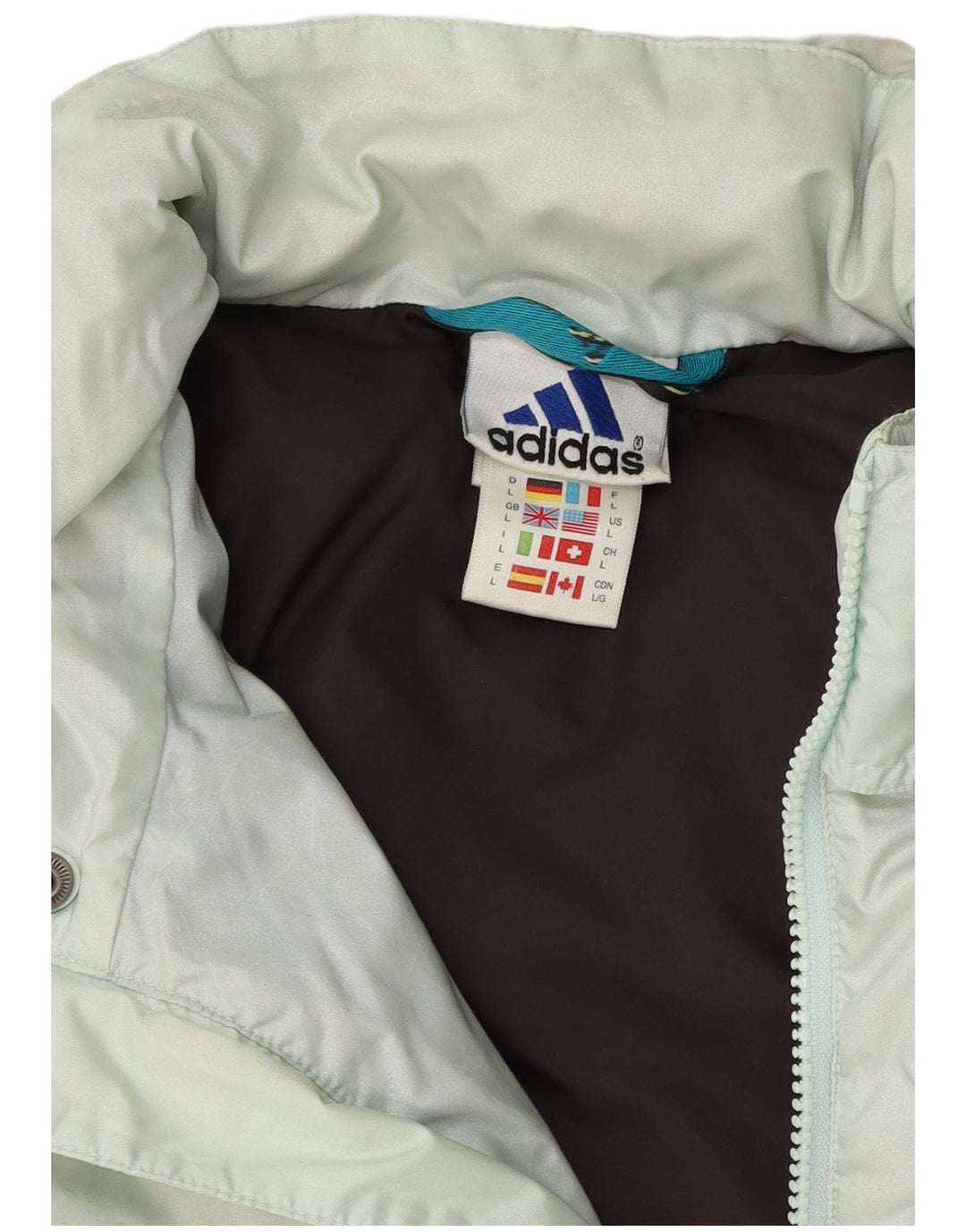 Adidas Herren Grafik gepolsterte Jacke UK 40 Large Blau Polyester