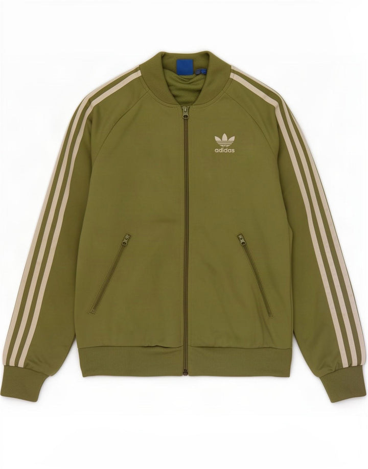Adidas Damen Graphic Trainingsanzug Top Jacke UK 8 Small Grün Polyester