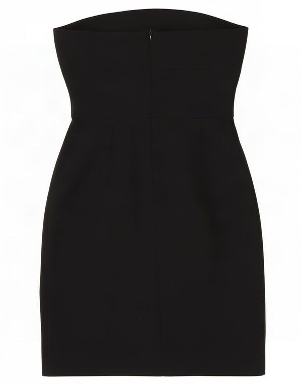 Zara Damen Trägerloses Kleid UK 8 Small Schwarz Polyester