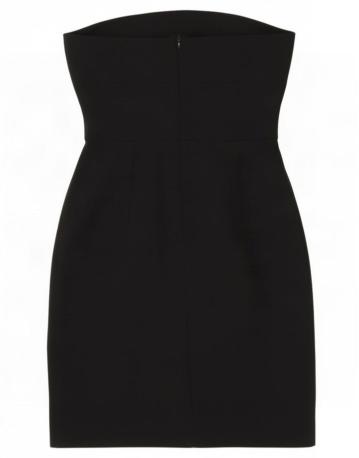 Zara Damen Trägerloses Kleid UK 8 Small Schwarz Polyester