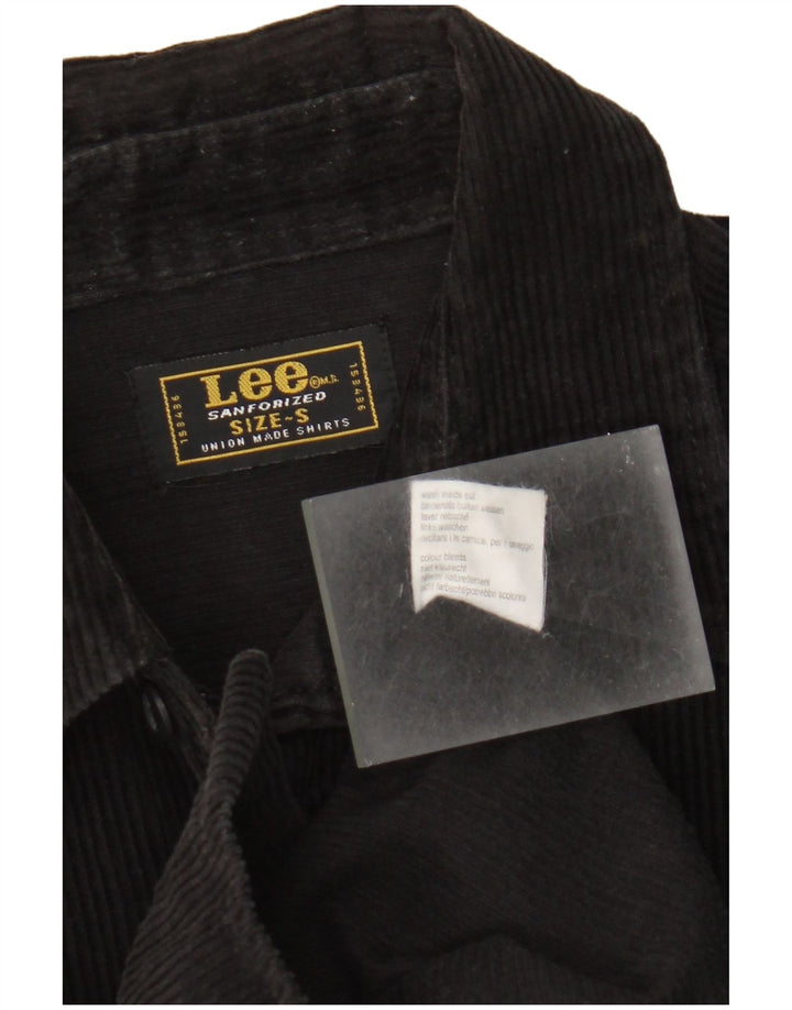Lee Herren-Cordhemd, Größe S, schwarze Baumwolle