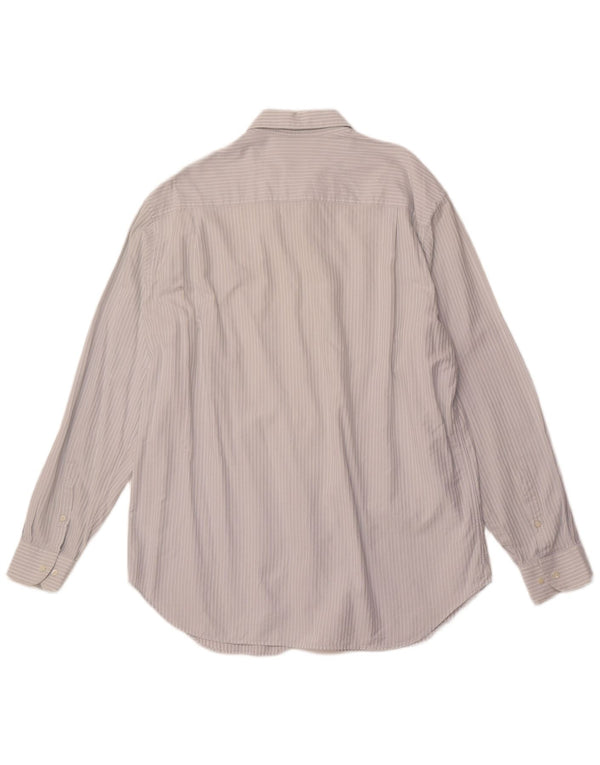 ARMANI COLLEZIONI Herrenhemd Größe 44 17 1/2 XL Blau gestreifte Baumwolle