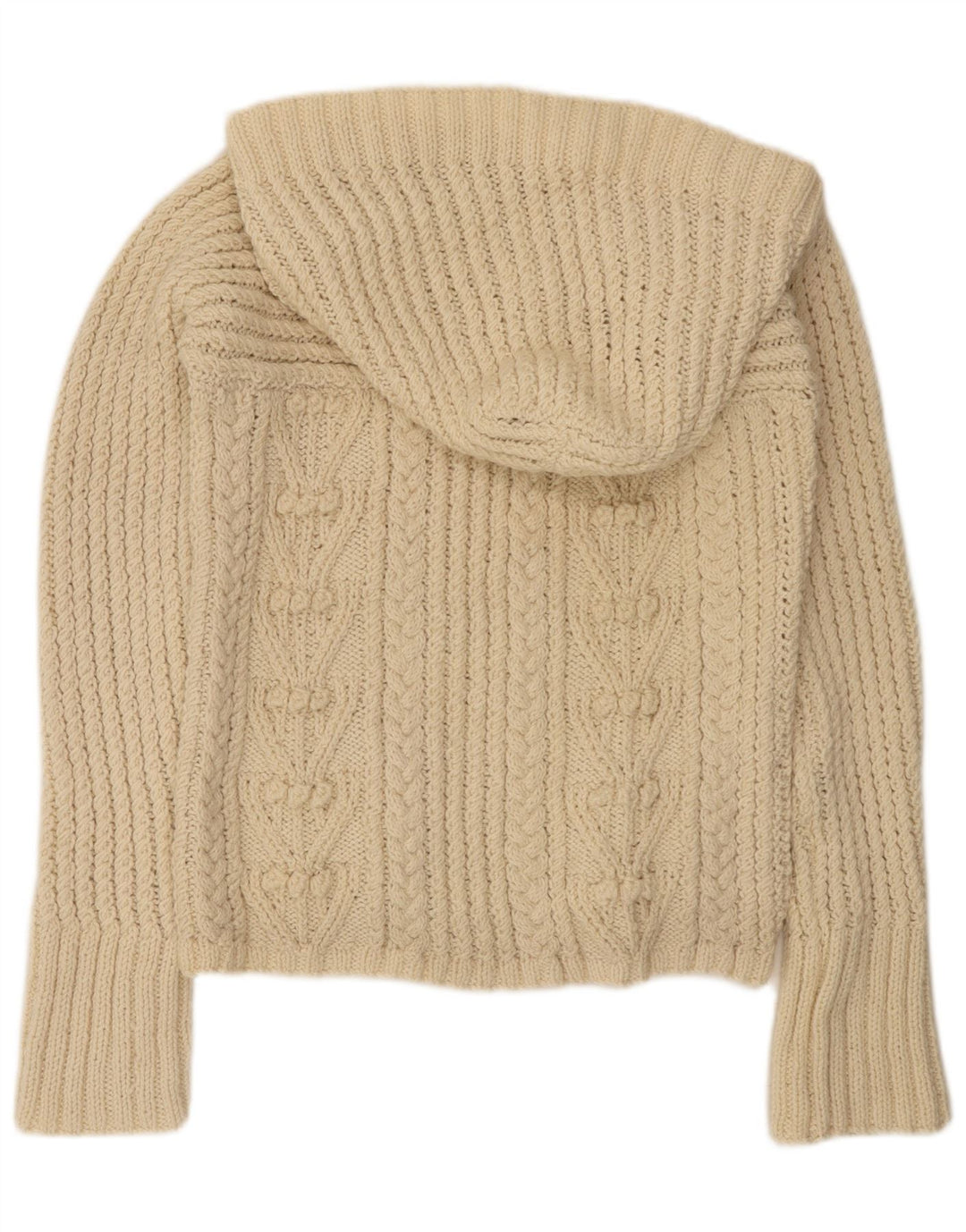 Vintage Damen Kapuzenpullover UK 14 Medium Beige