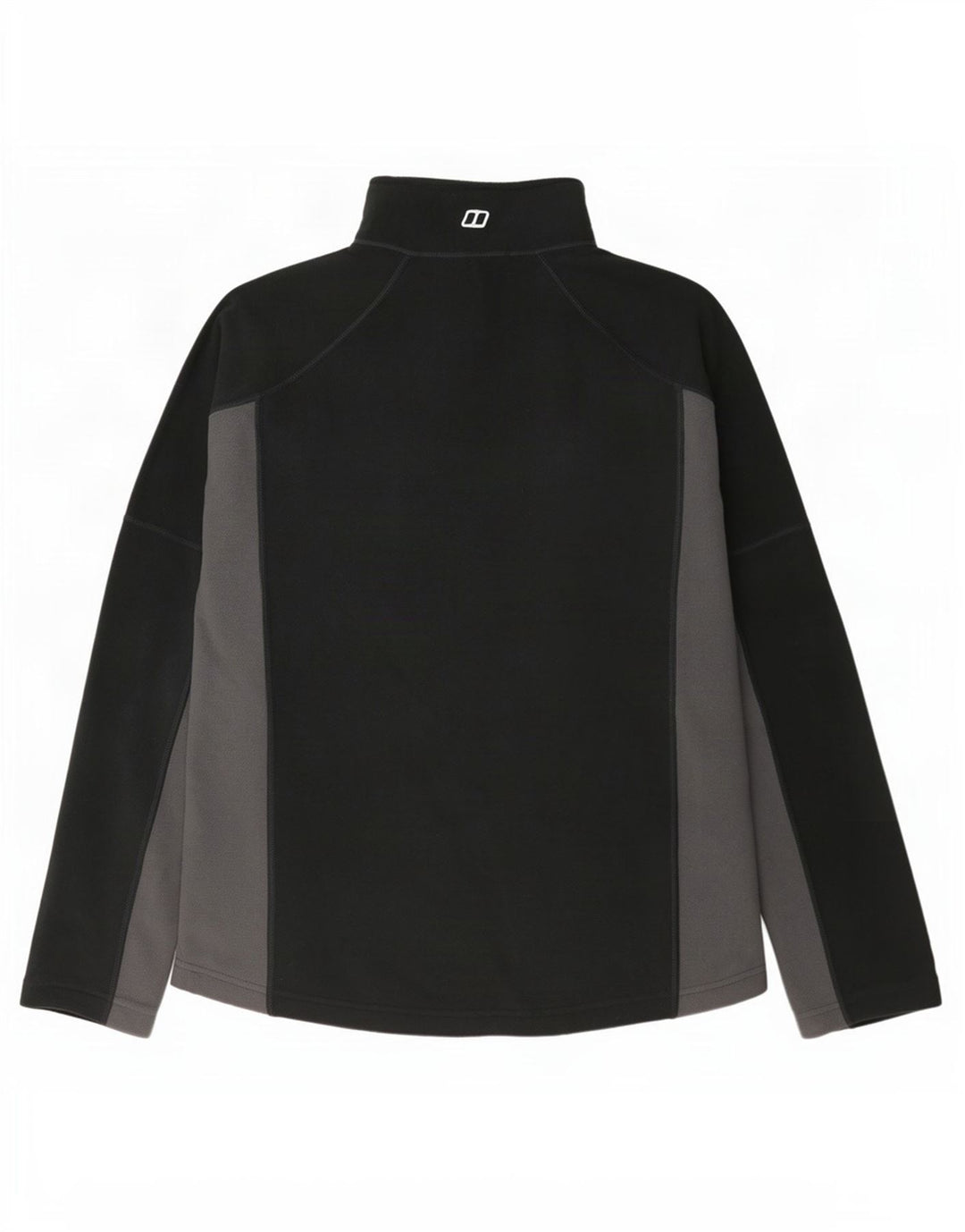 Berghaus Herren-Fleecepullover mit Reißverschluss am Hals, mittelschwarzes Farbblock-Polyester