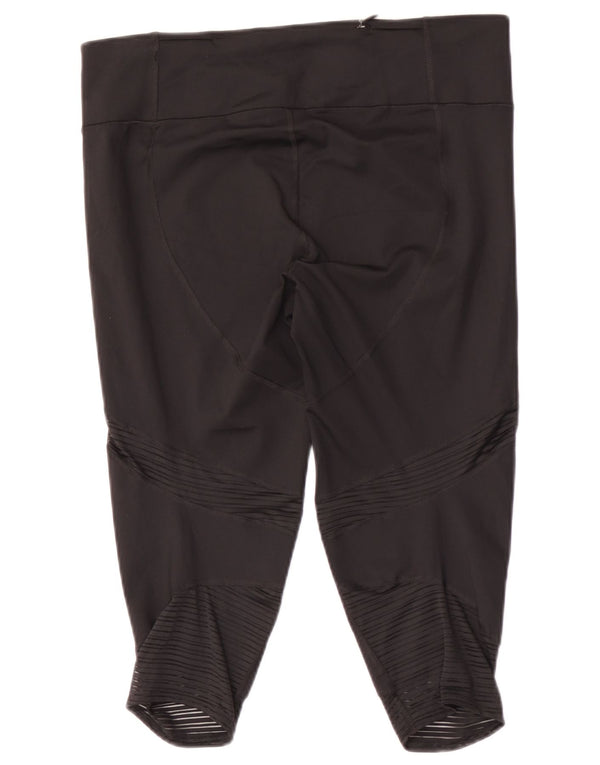 Adidas Damen Aeroready Capri Leggings UK 16/18 Large Schwarz