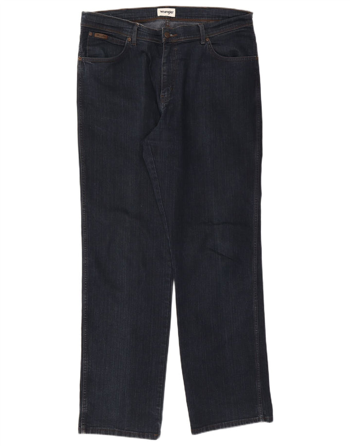 Wrangler Herren Texas Straight Jeans W38 L34 Marineblaue Baumwolle