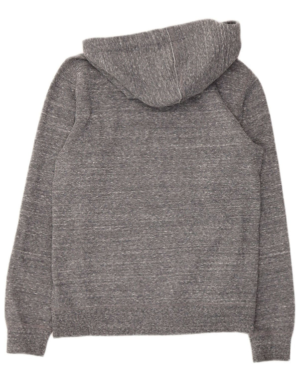 Champion Womens Graphic Hoodie Pullover UK 12 Mittelgrau geflecktes Polyester