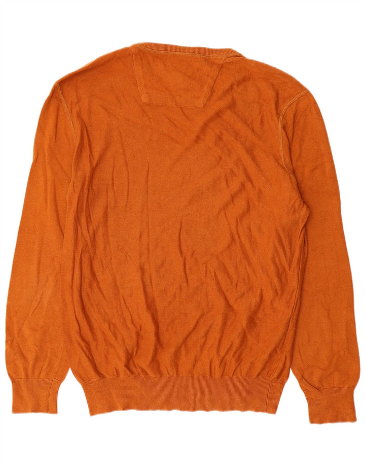 Timberland Herren-Pullover mit normaler Passform, Rundhalsausschnitt, Größe L, Orange, Baumwolle