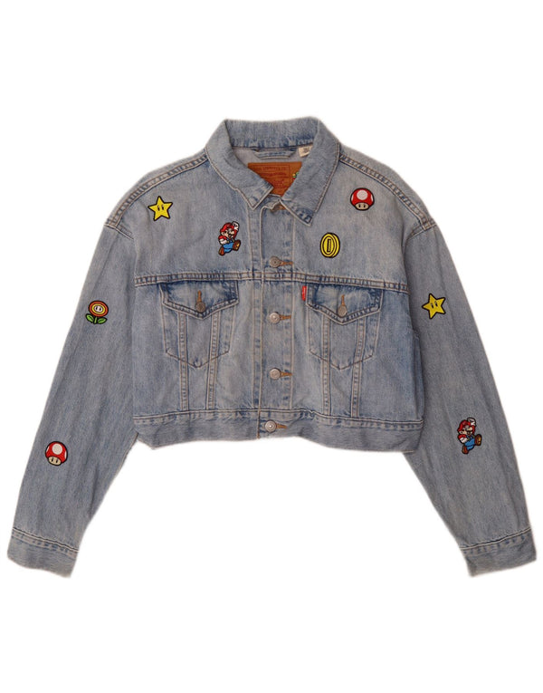 Levi's Mädchen-Jeansjacke mit Grafik, Größe S, Blau, Baumwolle, 13–14 Jahre