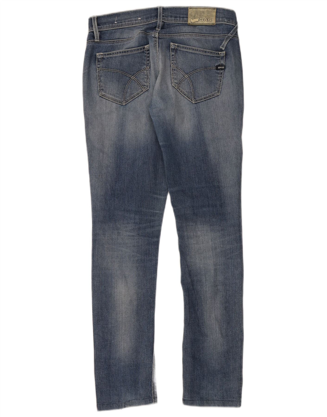 Gas Damen Slim Jeans W30 L30 Blaue Baumwolle